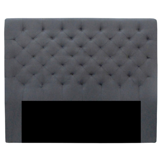 Cherry Headboard Queen Grey. Upholstered queen headboard with delicate pin tuck detailing. 