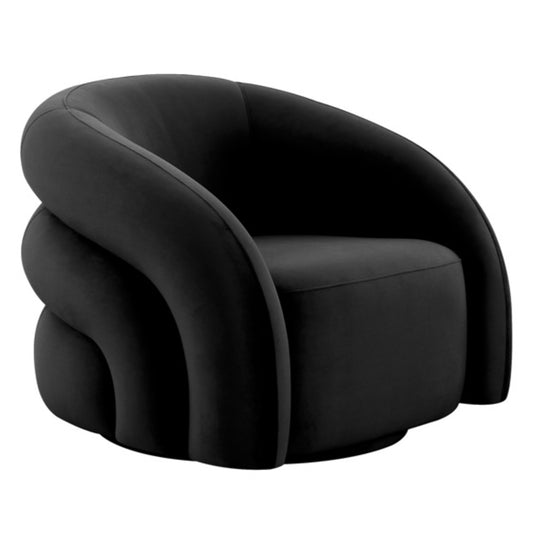 Chicago Swivel Occasional Chair - Black Velvet