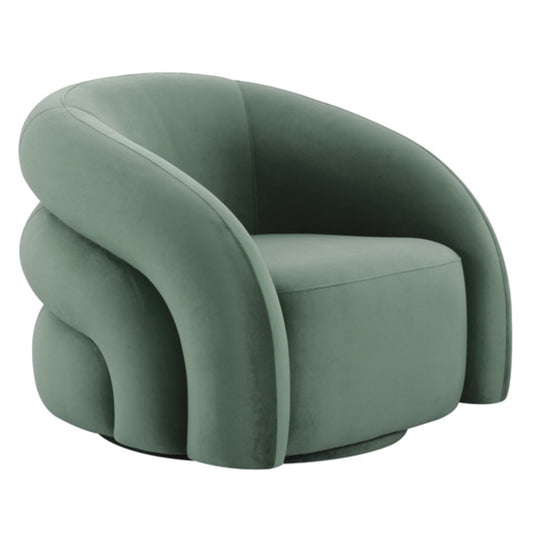 Chicago Swivel Occasional Chair - Sage Green Velvet
