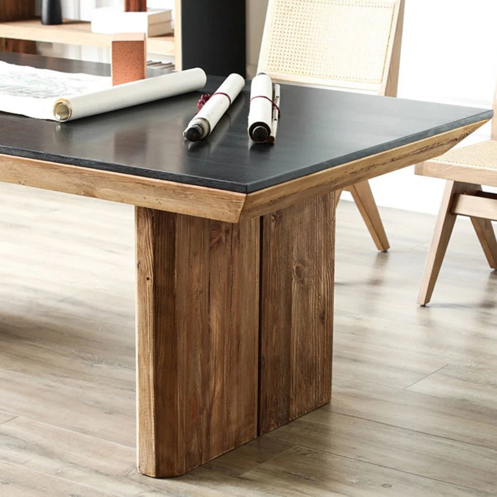 Danika Tapered Dining Table - Black/Natural