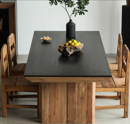 Danika Tapered Dining Table - Black/Natural