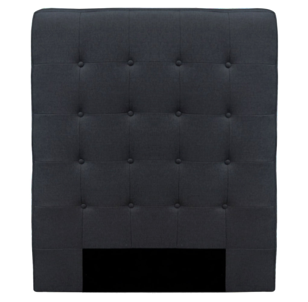 Charly Headboard King Single Black. Upholstered king single headboard with classic button finish.  