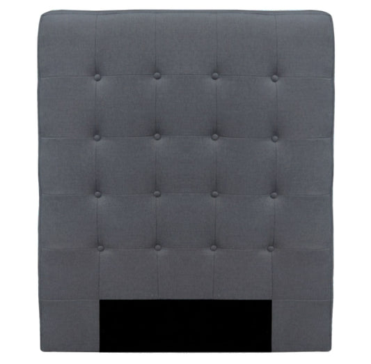 Charly Headboard King Single Grey. Upholstered king single headboard with classic button finish.  