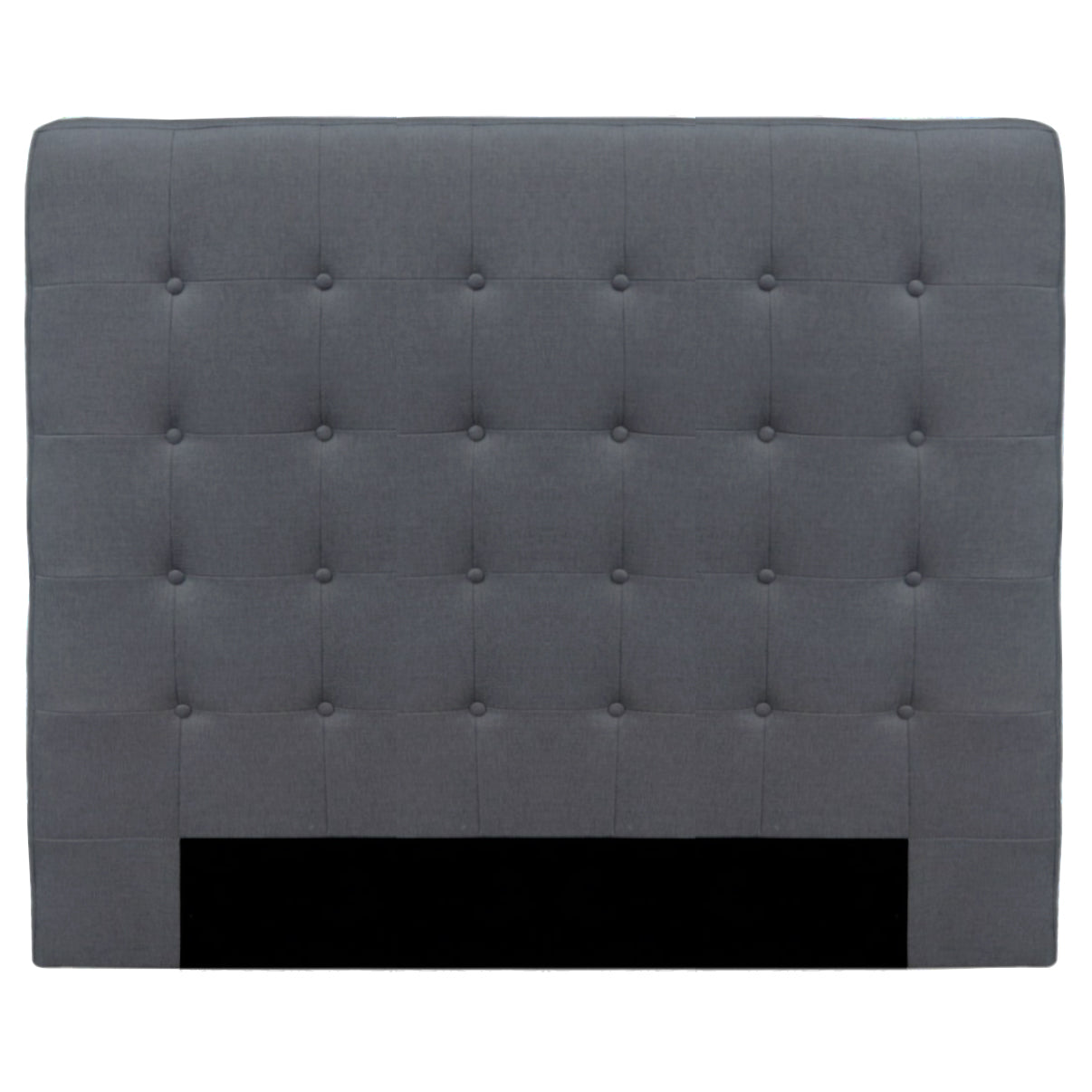 Charly Headboard Queen Grey. Upholstered queen headboard with classic button finish.  