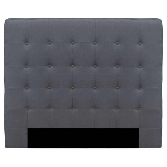Charly Headboard Queen Grey. Upholstered queen headboard with classic button finish.  